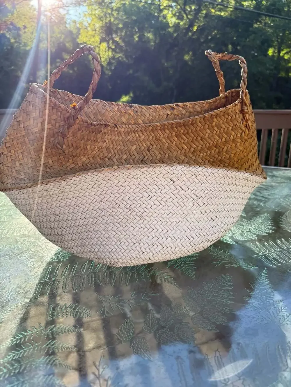 Potey Woven Seagrass Storage Basket Belly Basket